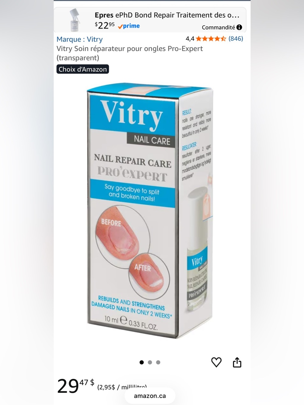 New Vitry Nail Repair Care Pro'Expert - Nail Strengthening Treatment